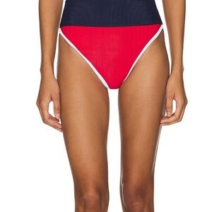NEW BEACH RIOT 'Carlotta' Ribbed Bikini Bottoms Size L Navy Americana $98